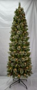 Quality 7 Foot Pencil Pine Christmas Tree With 175UL Clear Lights wholesale
