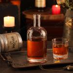 Custom Cylindrical Clear or Frosted Whiskey Vodka Brandy Gin Rum Tequila Wine