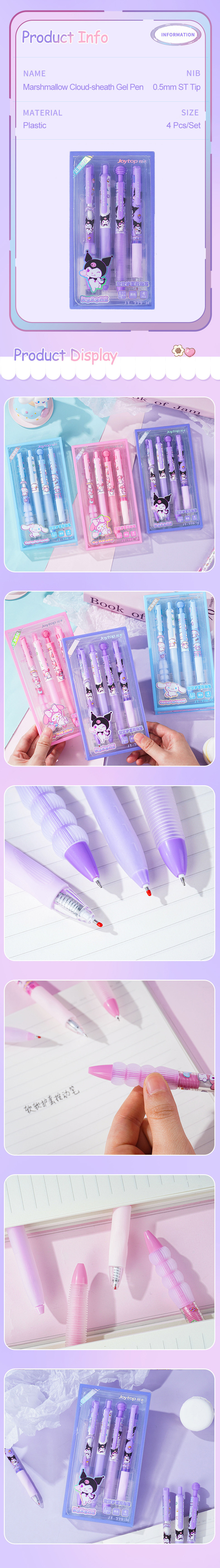 Sanrio Original 0.5mm ST Tip Soft Sheath Kuromi Cinnamoroll My Melody Gel Pen