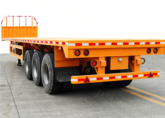 20 Ft 40 Ft Container Flatbed Tractor Semi Trailer With Front Board