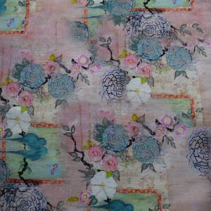 Quality Digital Polyester Cotton Fabrics Home Textile 100% Ramie Rayon Floral Printed wholesale