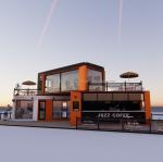 Modified Shipping Container Shop House Container Coffee Shop with Galvanized