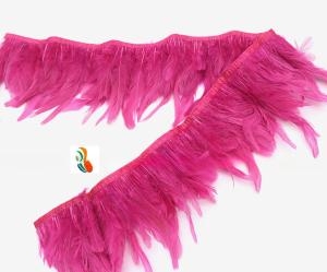 Quality 4-6inch Length Party Decoration Rooster Feather Fringe Trimming with Wire Accessory 1 Yard wholesale