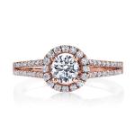Lab Created Diamond Halo Ring 18K 14K 10K Solid Gold Customized