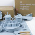 Modern Style Silicone Dinnerware Set , BPA Free Baby Silicone Plate bowl cup bib