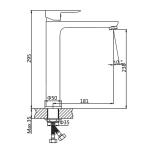 Chrome Brass Body 295mm Bathroom Basin Mixer Taps