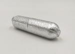 3.5g Silver Color Shiny Empty Lipstick Tubes , Lipstick Tube Packaging Logo