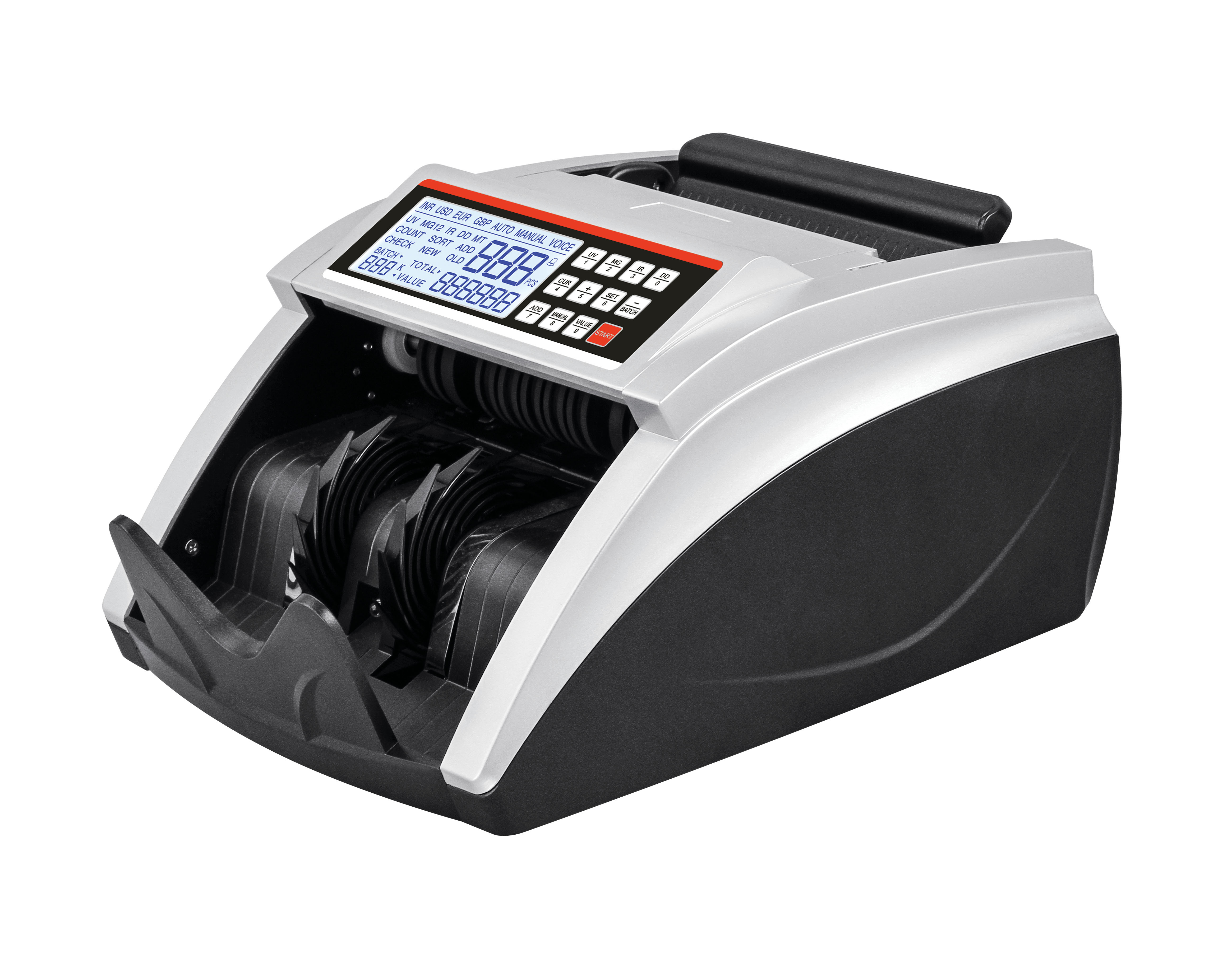 EURO COUNTER DETECTOR Back Feeding Money Counter Professional Money Counting machine with MG IR UV LCD SCREEN