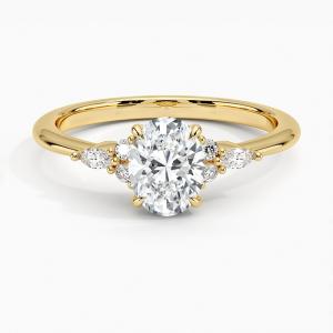 Quality 9 K Yellow Gold Jewelry Diamond Engagement Ring For Girls wholesale