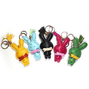 Quality ODM Luxury Leather Keychain , 9.5CM Bunny Rabbit Keychain wholesale