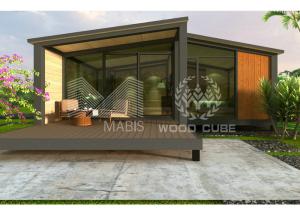 Quality Wooden Design Modern Modular Apartments , Two Bedroom Prefabricated Holiday Homes wholesale