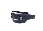 Durable Genuine Embossed Leather Belt For Boy / Mens Black Jeans Belt