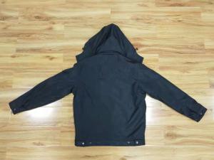 Quality Navy Blue Quilt Mens Hooded Puffer Jacket With Fur Collar wholesale