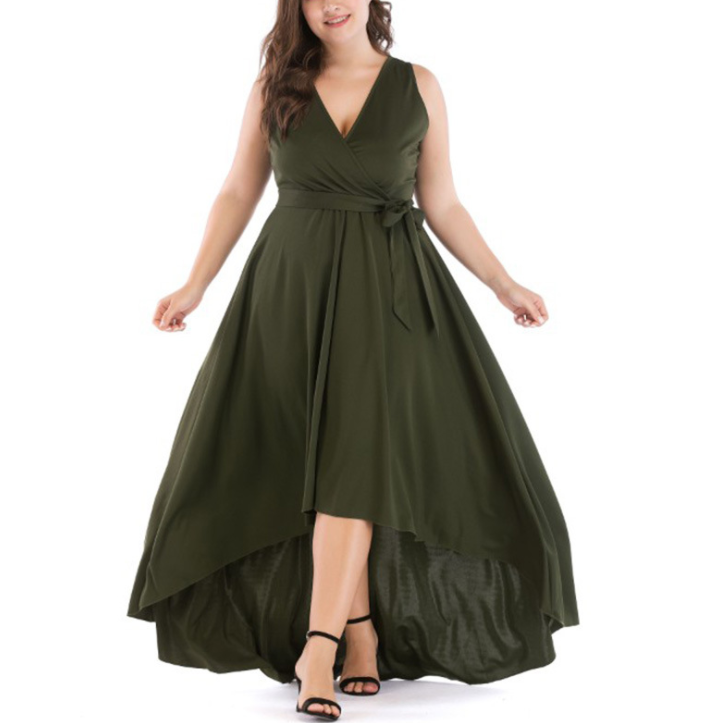 Wholesale sexy fat women dresses sleeveless long plus size dress