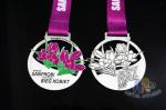 Flower Logo Double Side Sports Metal Award Marathon Medals For Schools