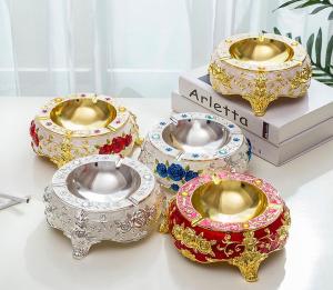 Quality Etching Edge Cutting Zinc Alloy Cigarette Ashtray wholesale