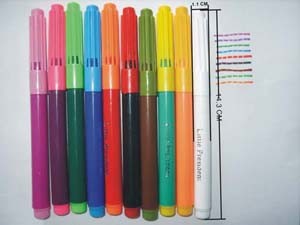 Assorted Colors Water Color Marker Fine Tip Connected Multi Color Marker Pen Supplier