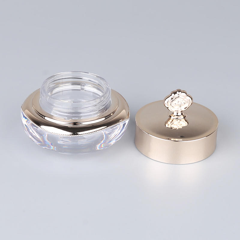 50g Empty Acrylic Plastic Cosmetic Jars Golden Beauty Facial Cream Container