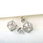 Stainless Steel Square Stud Earrings, Pierced earrings, Square Gold plated