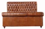 Real Cowhide Tufted Headboard Genuine Leather Bed 165cm Length