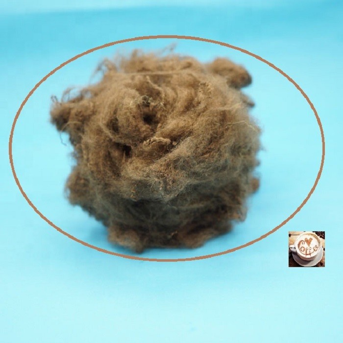 Virgin Grade Dope Dyed Polyester Coffee Color For Spinning