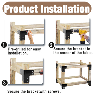 Triangle Bracket Heavy Duty 3 Side Way 90 Degree Support Workbench Corner Edges Black
