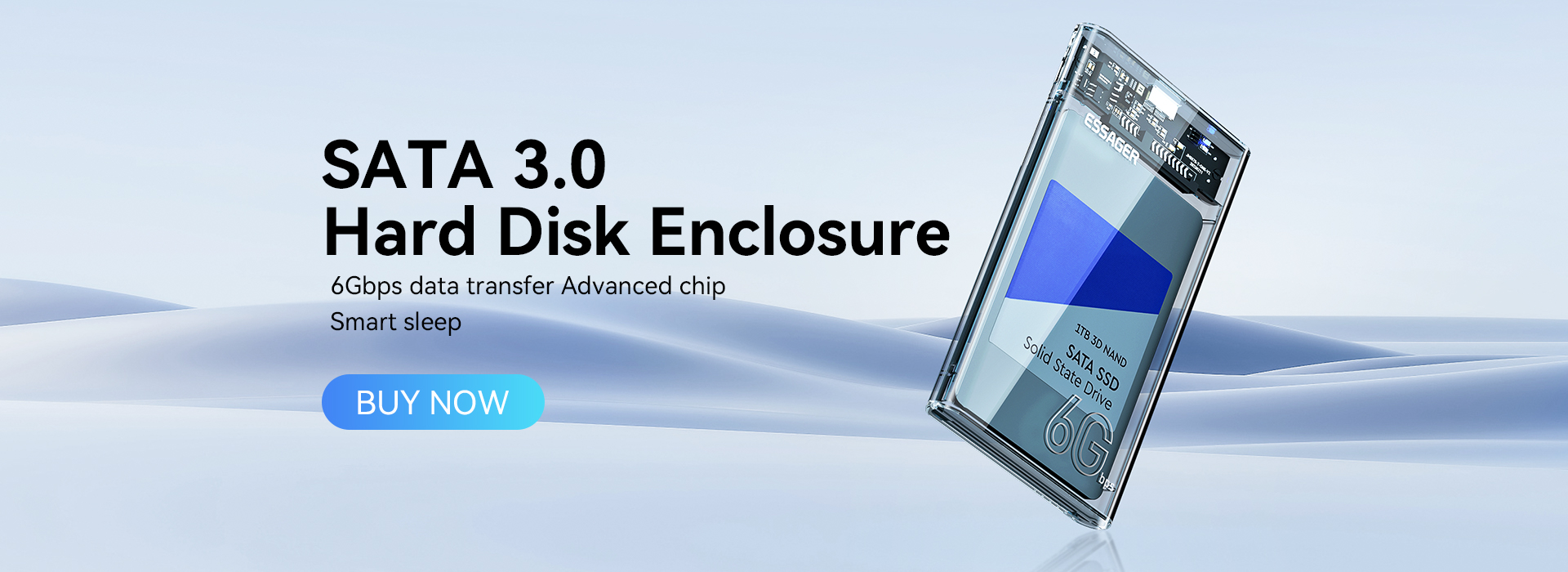 SATA Hard Drive Enclosure Disk Enclosure Transparent 2.5 Inch
