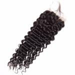 Brazilian Deep Wave Top Lace Closure Human Hair Full Lace Closure Light brown