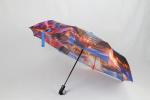 Digital Printing 3 Telescopic Golf Umbrella , Folding Golf Umbrella Soft Rubber