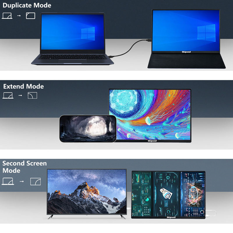 Lightweight LED Widescreen 16 Inch Touch PS4 Portable Monitor 1920x1200 With Mini HDMI USB