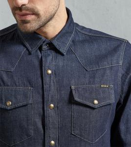 Quality High quality casual man blue jean shirts men collar stylish jean shirt fashion custom shirt for man wholesale