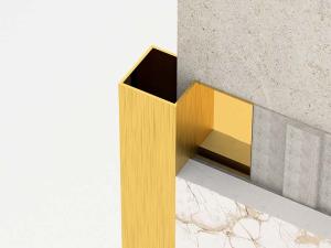 Quality Brushed Square Shape Stainless Steel Tile Trim 0.6mm Finishing Strip Outside wholesale