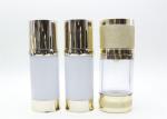 1oz 30ml White Airless Cosmetic Bottles , Plastic Pump Top Airless Travel