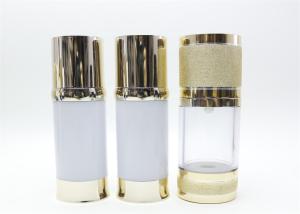 Quality 1oz 30ml White Airless Cosmetic Bottles , Plastic Pump Top Airless Travel Bottles wholesale