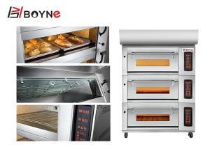 Quality Floor type Commercial 3 Deck 6 Trays Gas Bakery Oven Digital Control Stainless Steel wholesale