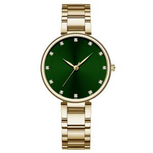Quality 32mm Green Dial Temperament Stainless Steel Quartz Watch Waterproof Commemorative wholesale