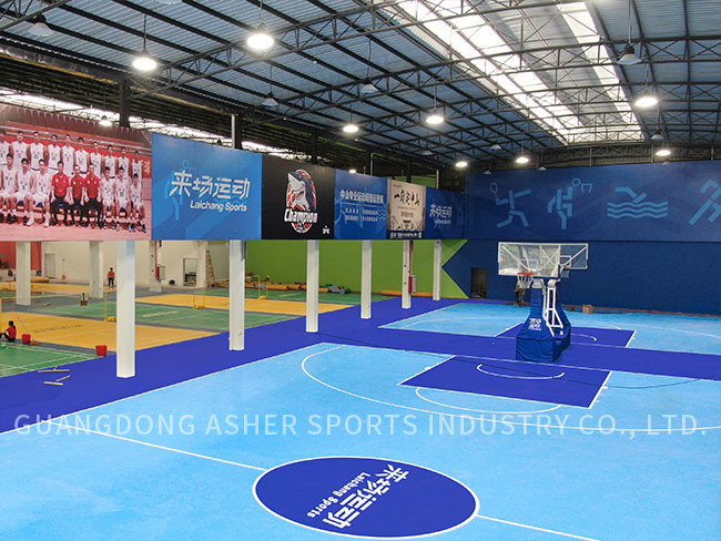 Fadeless PVC Badminton Court Flooring , Synthetic PVC Self Adhesive Floor Tiles