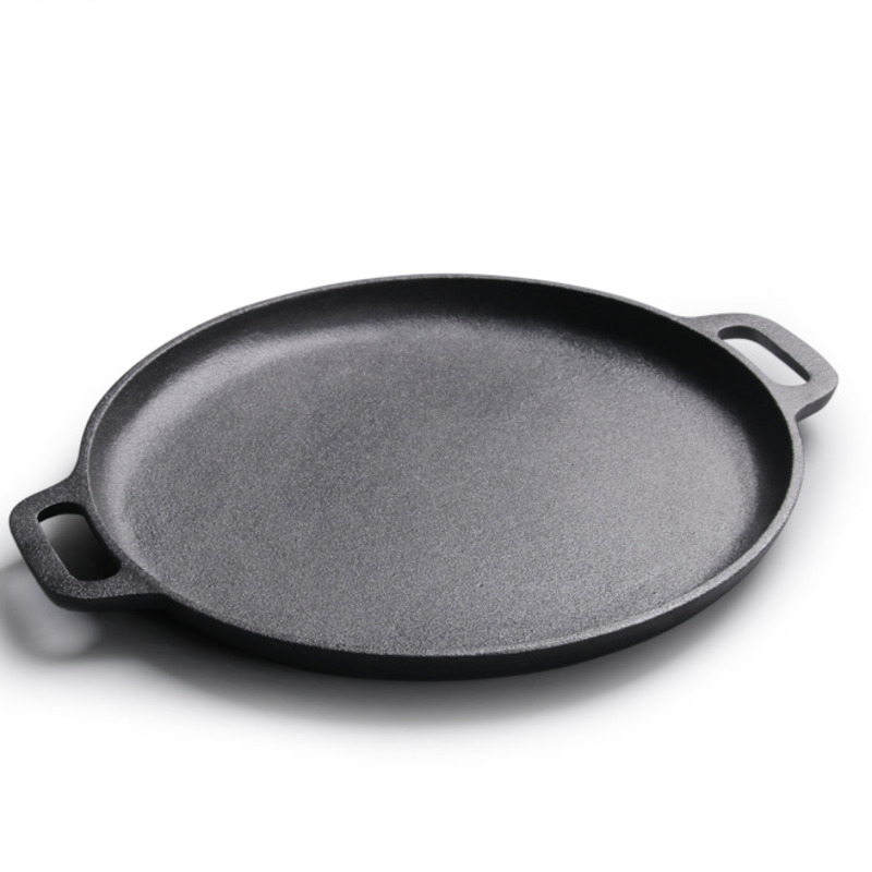 Outdoor Camping Bbq Plate 30cm Metal Material Cast Iron Reversible