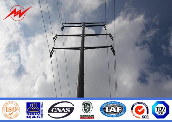 Galvanized Electrical Tubular / Lattice Metal Utility Poles Transmission Line