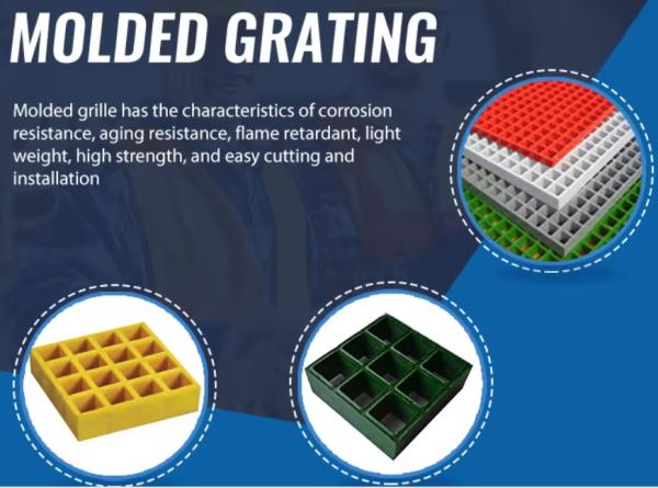 Flame Retarddant Fiberglass Frp Walkway Grating pultrusion Aging Resistance