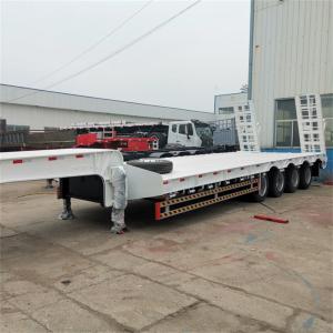 Quality 40-100ton Load 4 Axle Low Bed Semi-Trailer with 16 Tires and 12R20 Tire Model JOST Kingpin Bolted or Welded wholesale