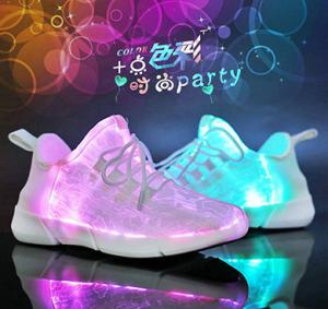 Quality App Control Fiber Optic LED Shoes USB Rechargeable Endurable Glowing Sneakers wholesale