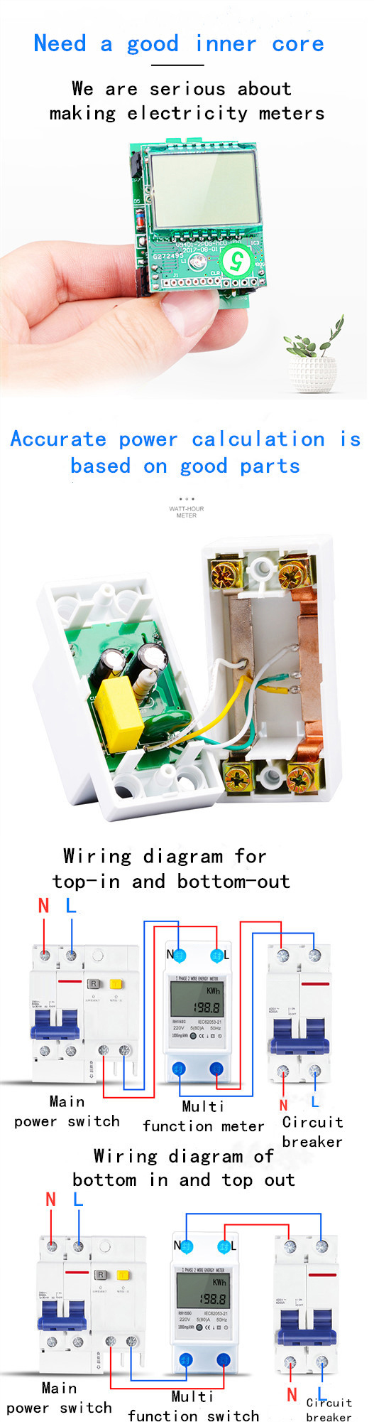 SUCHEN only makes Excellent electronic products: New Single Phase Electronic DIN rail type Active power meter with LCD display