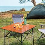 Camping Table, Fold Up Lightweight, 4-6 Person Portable Roll Up Aluminum Table