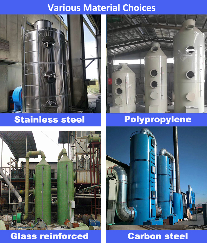 32mm Grey Industrial Air Scrubber Gas Packing Absorption Column for Gas Purification