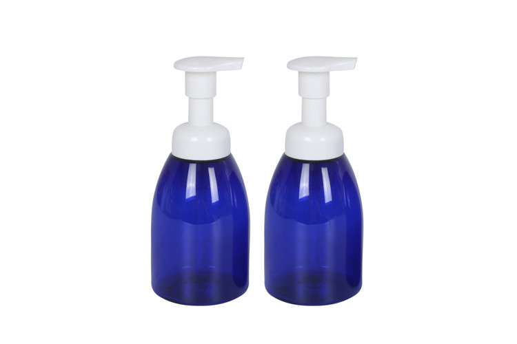 Dark Blue PET Foam Hair Care Bottle Pump Bottle 350ml For Skincare Packaging Soap