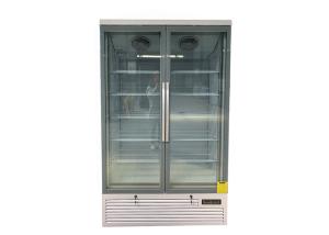 Quality Vertical 2 Glass Door Commercial Display Freezer R290 Bottom Mount 810L wholesale