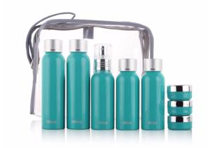 Quality 8pcs PET Plastic Travel Bottle Kit , Pump Sprayer 80ml Cosmetic Travel Kit wholesale