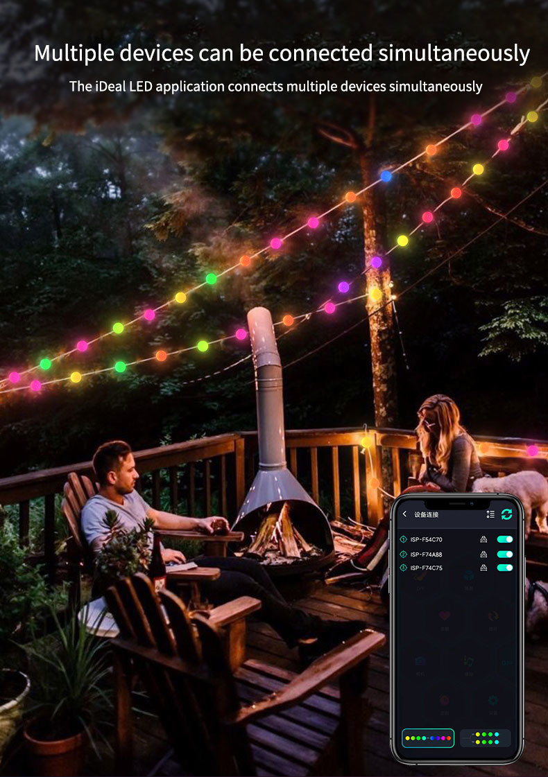 Waterproof IP44 LED Ball String Lights Remote Control For Outdoor Decoration