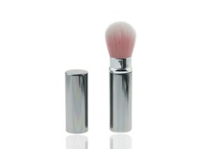 Quality Retractable Blusher Brush Nylon Hair Powder Holder Sliver Handle wholesale